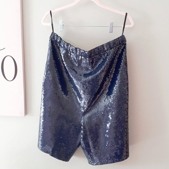 NWT Tibi New York navy blue sequin Bermuda shorts, 12 - Picture 5 of 5